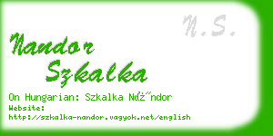 nandor szkalka business card